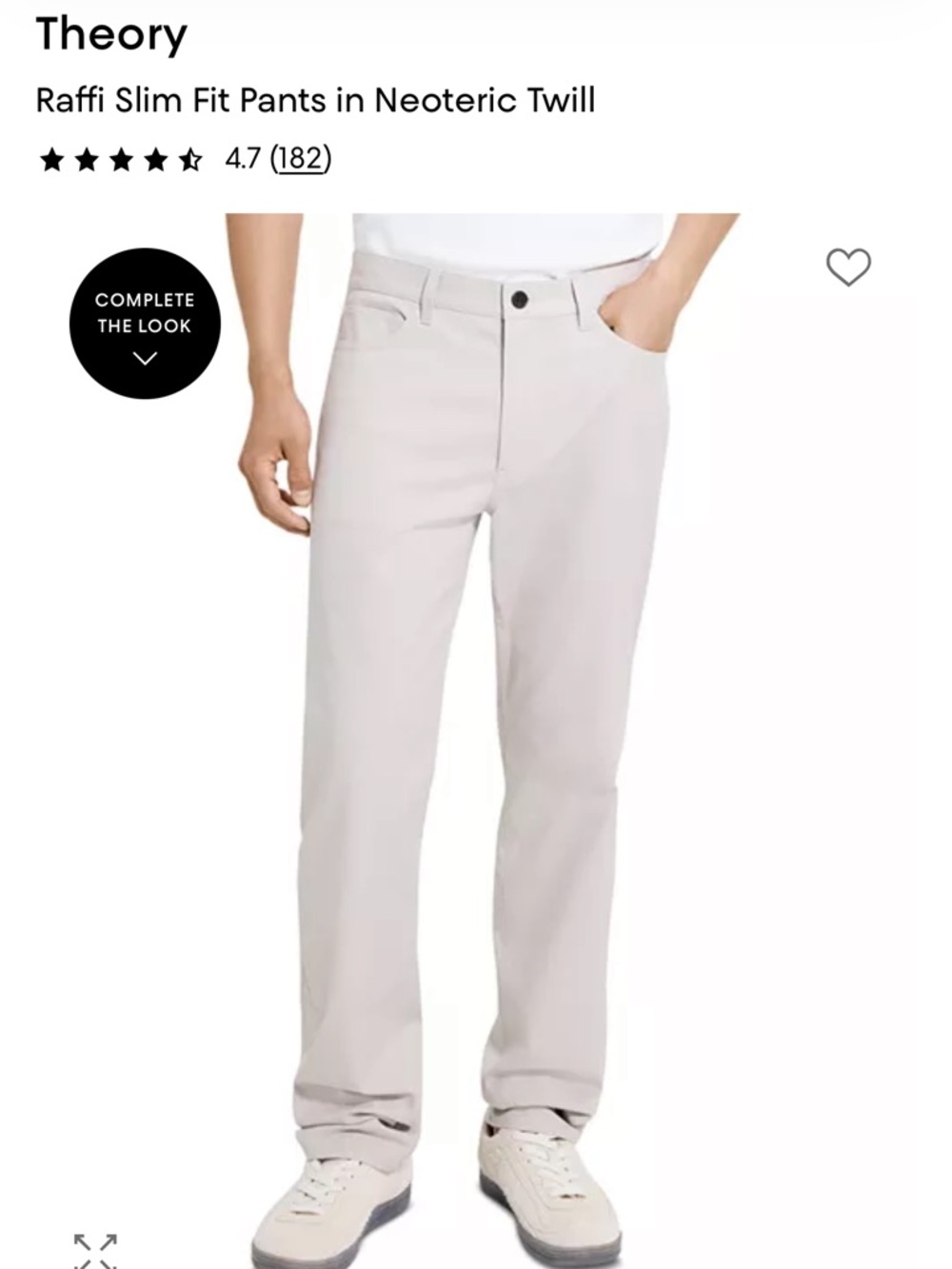 Theory Men's Raffi Slim-Fit Pants in Light Gray